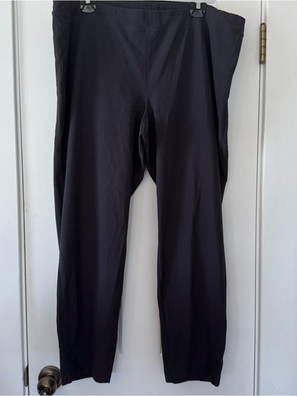 Eileen Fisher 1X charcoal Pull-On Tapered Pants Stretch Viscose Blend Ankle